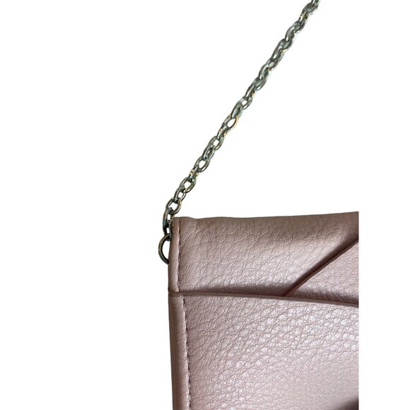 Hallhuber Women's Pink With Chain Strap Vegan Leather Elegant Evening Clutch Sz - Picture 5 of 12
